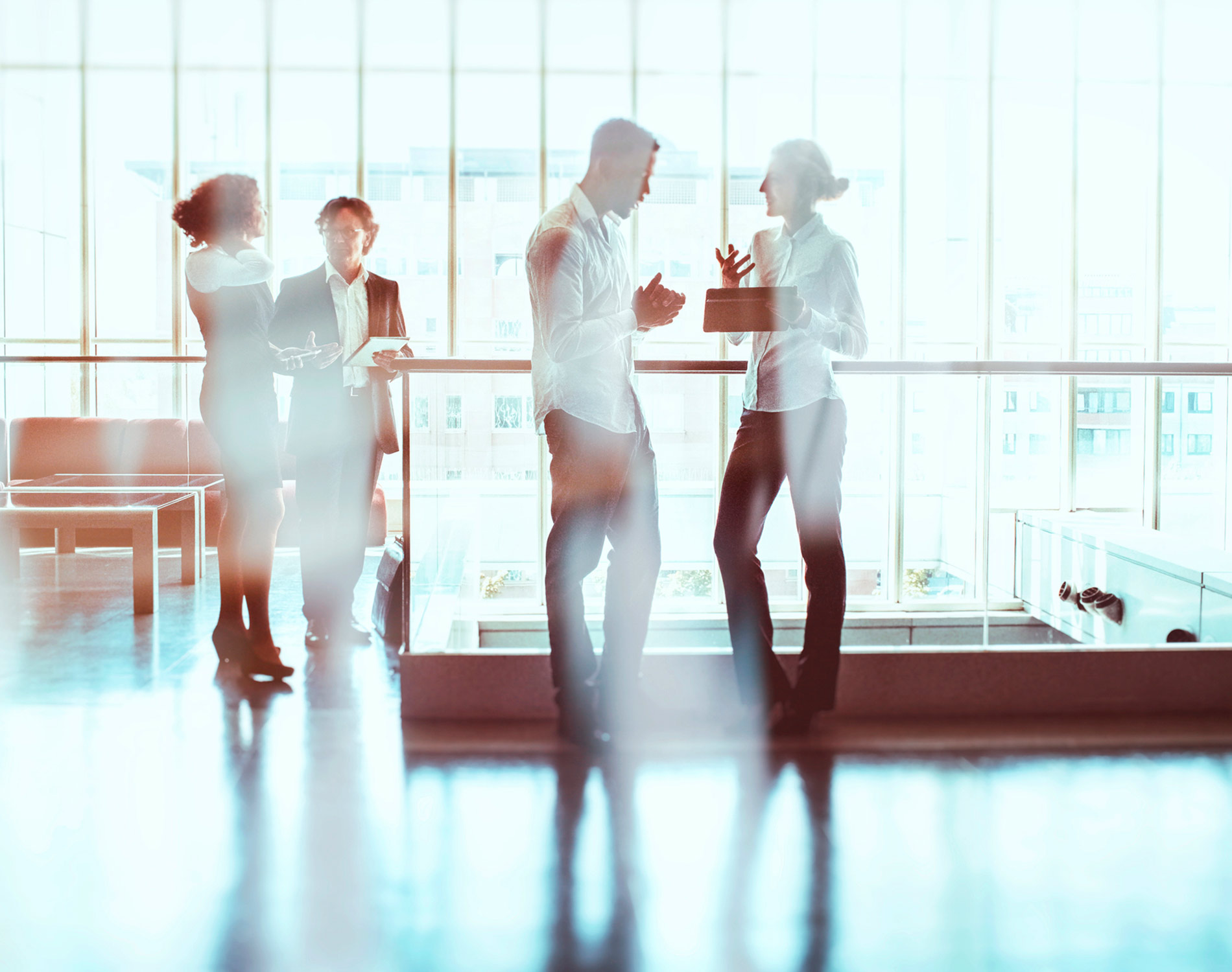 Business people walking in the office